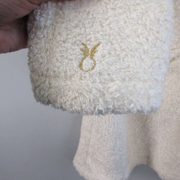 Dudley Stephens Women's Fleece Coat Jacket M Ivory Pockets Fuzzy Cozy Luxury 844 - Picture 6 of 12